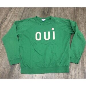 Clare V Anthropologie Oui Sweatshirt/Raglan Green USA Womens Medium